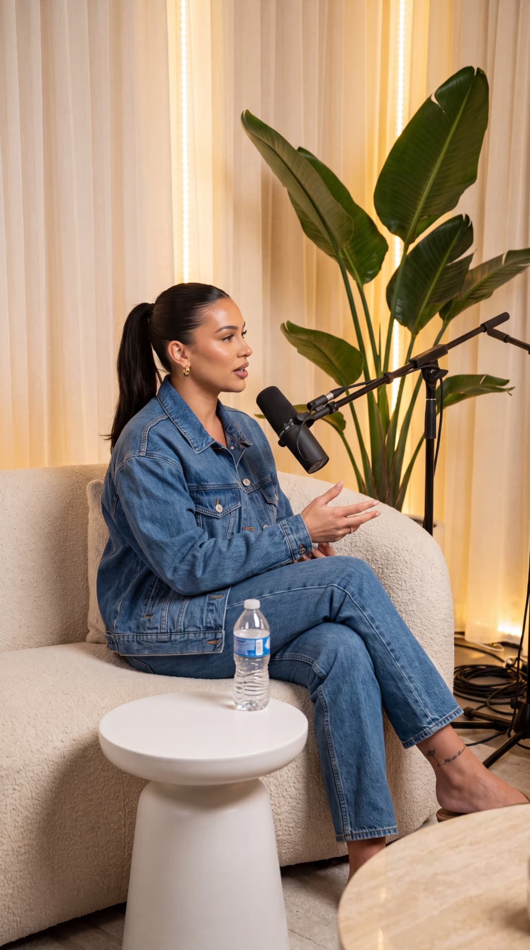 Creator recording a podcast episode